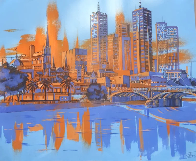 Melbourne flaming sunset 