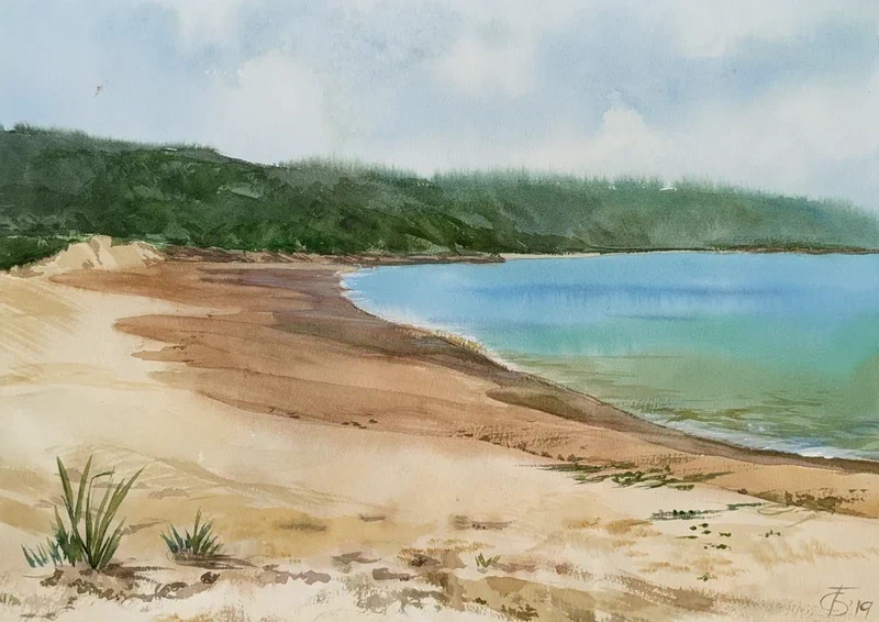Cloudy day on the beach 